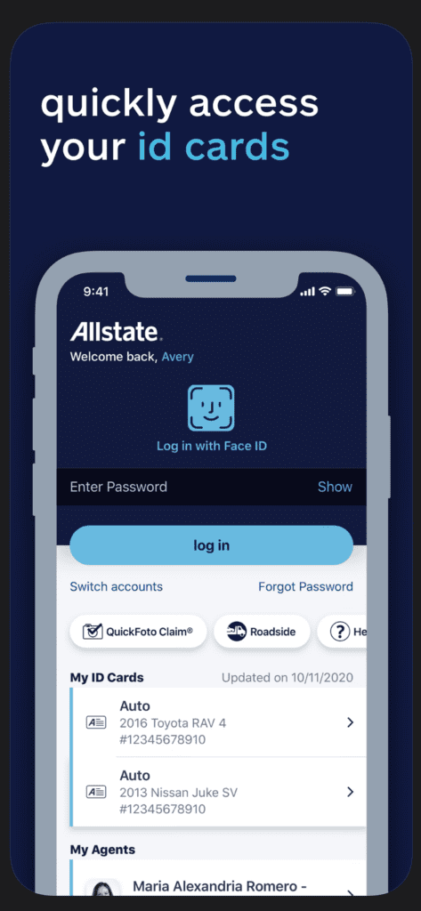 Allstate App ID Card